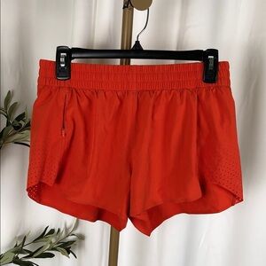 Athleta Women's Running Shorts – Bright Orange Elastic Waist Sz S (A2)
